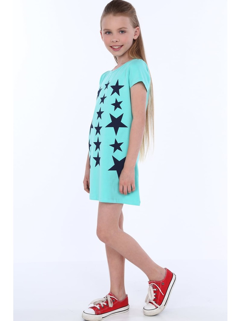 Rochie fete cu stelute, menta NDZ8244 - Magazin online - Boutique